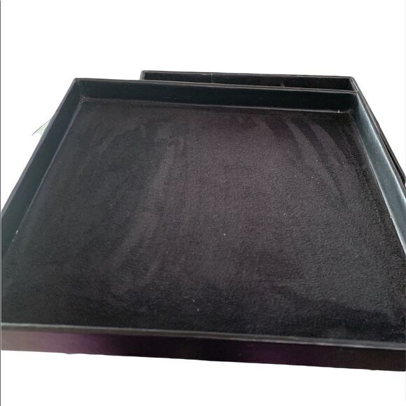 Black leatherette watch jewelry case suede lined 11”x12”x3” 9 compartments 4 DAD - Picture 3 of 8